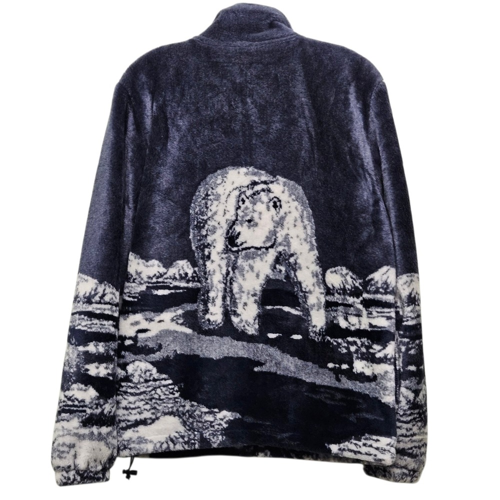 Vintage 90s Glacier Gear Outdoor Fleece Jacket‎ Polar Bear Landscape Full Zip S